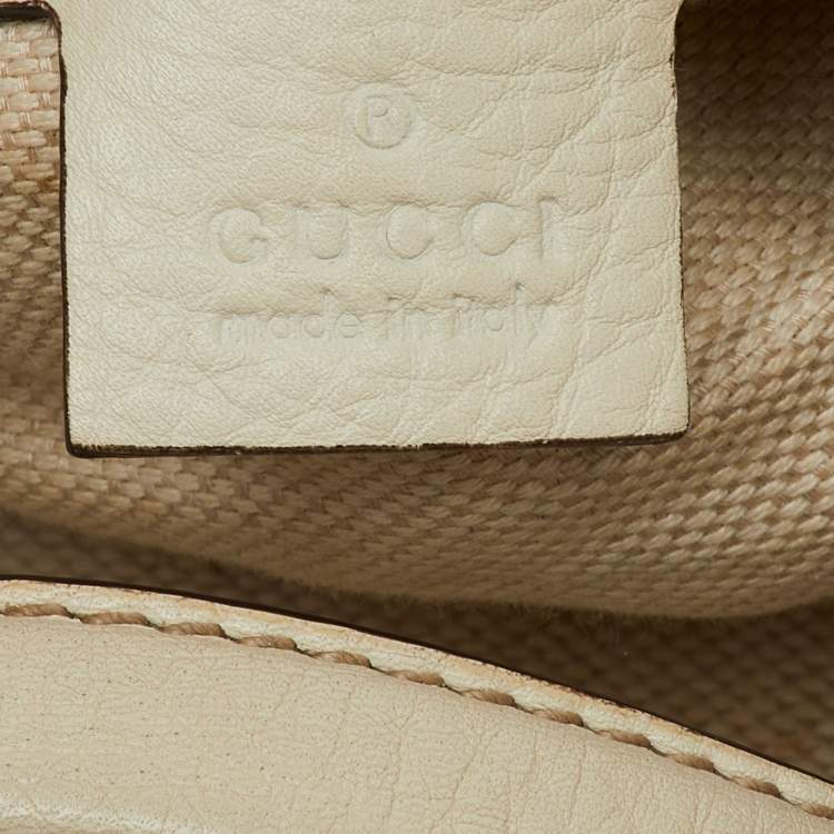 Pre Owned Gucci Off White Leather Soho Boston Bag