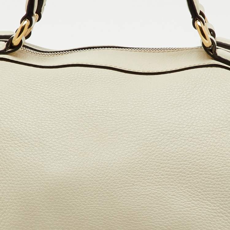 Pre Owned Gucci Off White Leather Soho Boston Bag