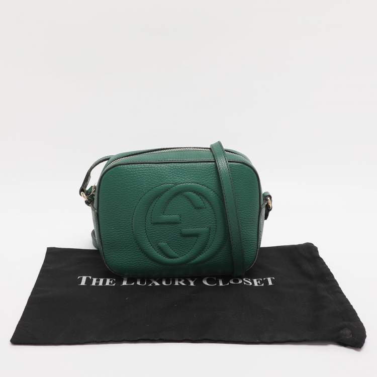 Pre Owned Gucci Green Leather Small Soho Disco Crossbody Bag