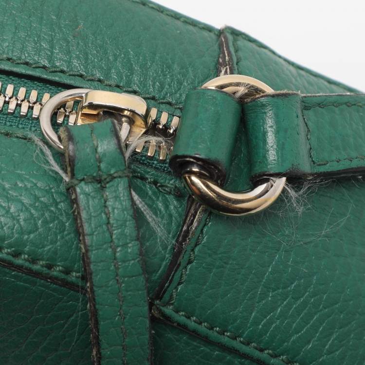 Pre Owned Gucci Green Leather Small Soho Disco Crossbody Bag