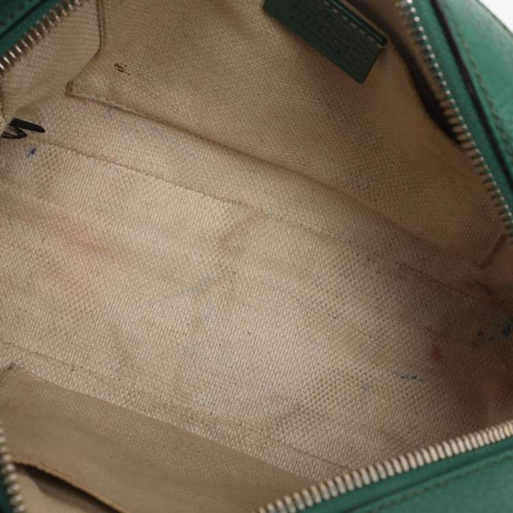 Pre Owned Gucci Green Leather Small Soho Disco Crossbody Bag