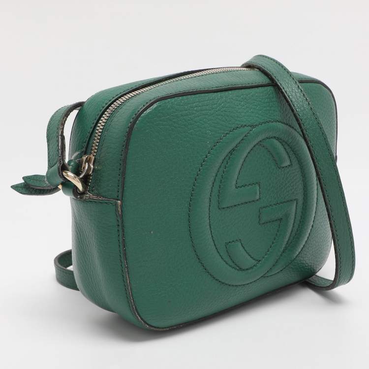 Pre Owned Gucci Green Leather Small Soho Disco Crossbody Bag