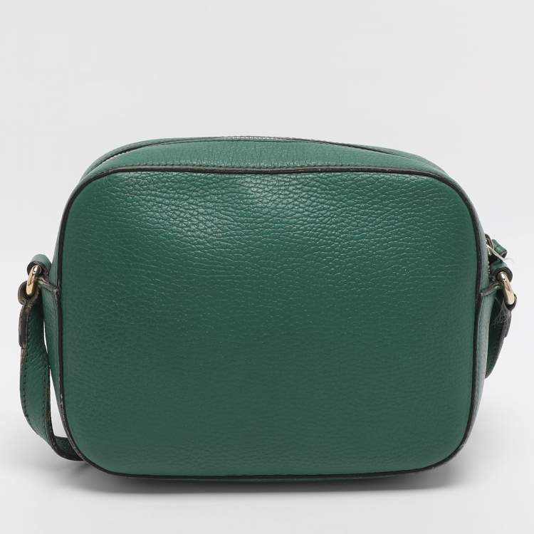 Pre Owned Gucci Green Leather Small Soho Disco Crossbody Bag