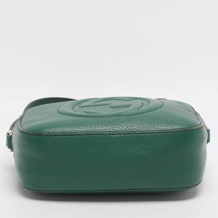 Pre Owned Gucci Green Leather Small Soho Disco Crossbody Bag