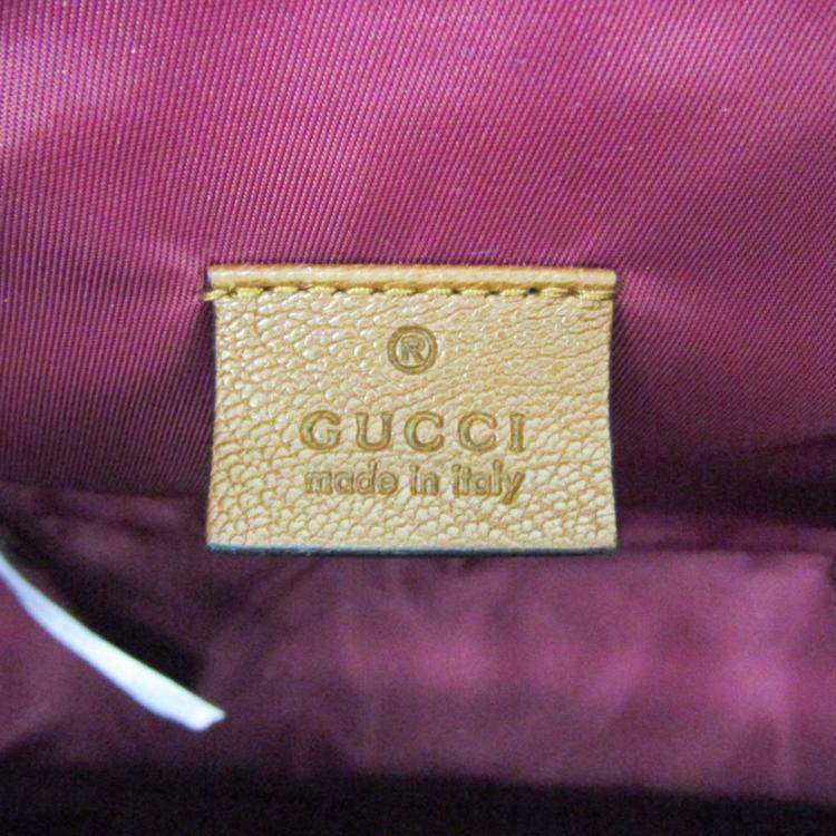 Pre Owned حقيبة ظهر غوتشي كانفاس جي جي جلد بيج بني