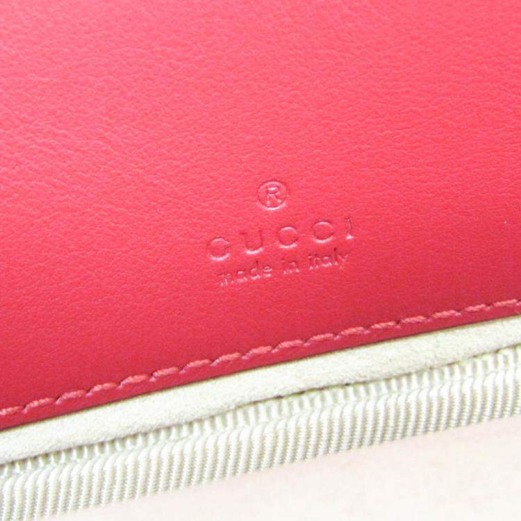 Pre Owned Gucci GG Marmont Leather Shoulder Bag Red Color