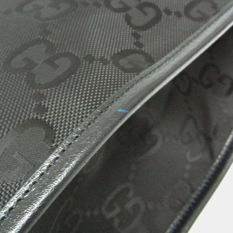 Pre Owned Gucci Off The Grid GG Nylon Canvas Leather Handbag Black