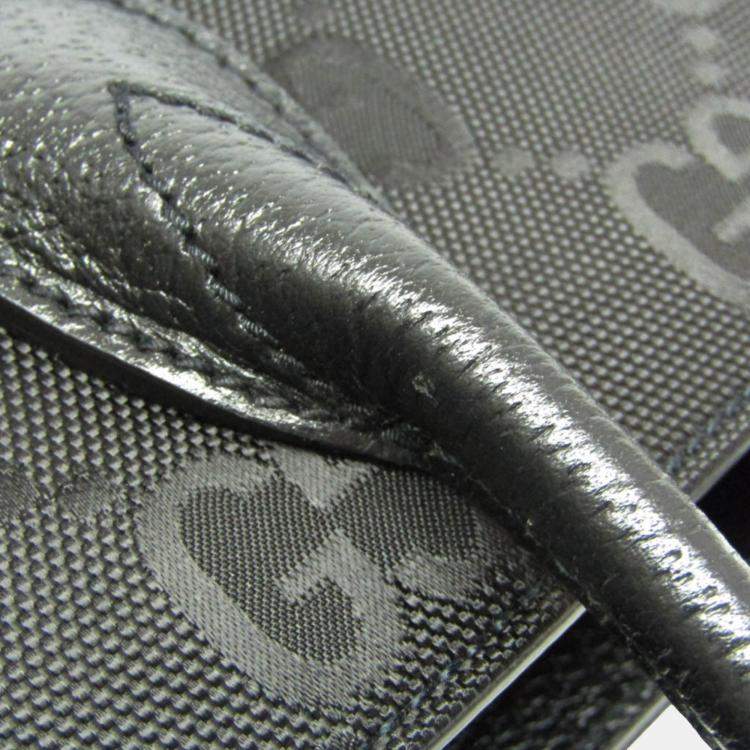 Pre Owned Gucci Off The Grid GG Nylon Canvas Leather Handbag Black