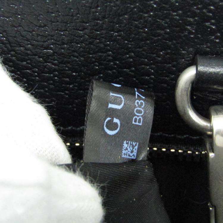 Pre Owned Gucci Off The Grid GG Nylon Canvas Leather Handbag Black