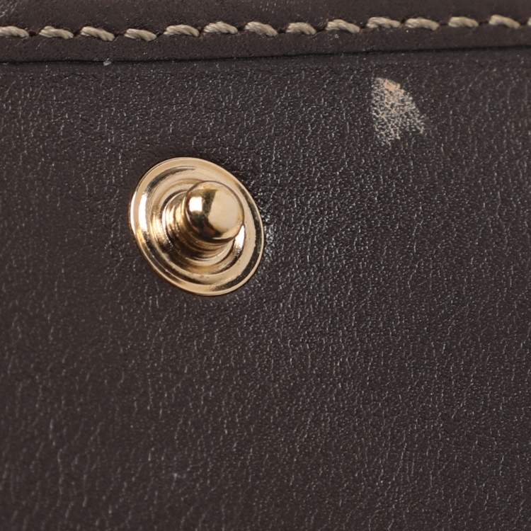 Pre Owned Gucci Beige/Brown GG Canvas Lovely Heart Continental Wallet