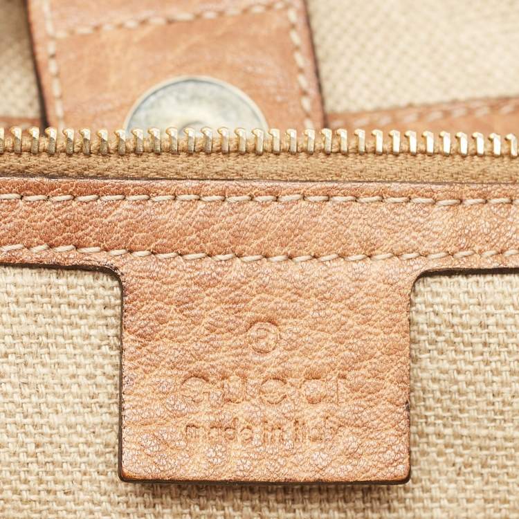 Pre Owned Gucci Brown Guccissima Leather Bamboo Tassel Tote