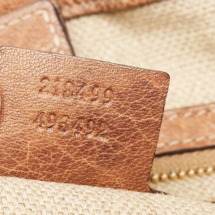 Pre Owned Gucci Brown Guccissima Leather Bamboo Tassel Tote