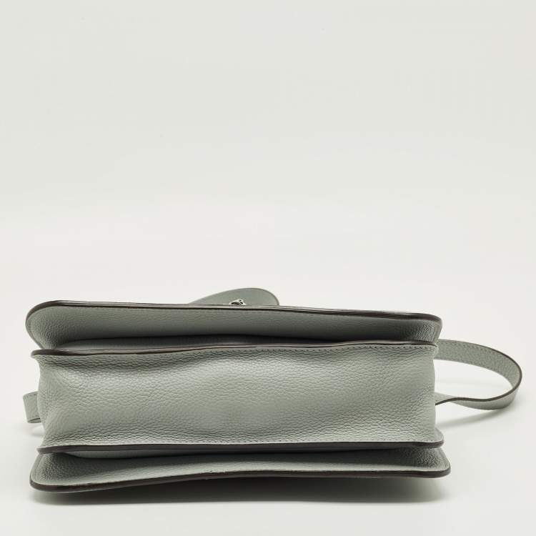 Pre Owned Gucci Light Blue Leather Soft Jackie Flap Shoulder Bag