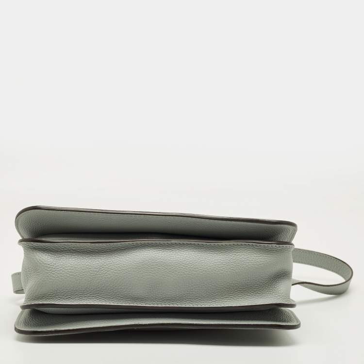 Pre Owned Gucci Light Blue Leather Soft Jackie Flap Shoulder Bag