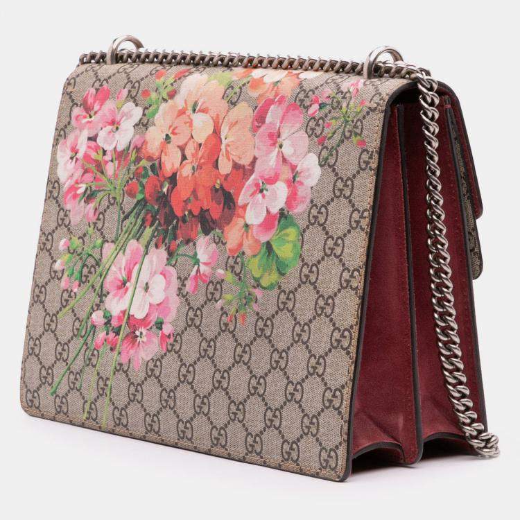 Pre Owned Gucci Medium GG Supreme Blooms Dionysus Shoulder Bag