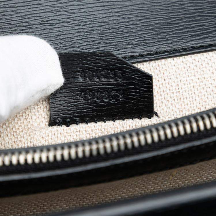 Pre Owned Gucci Black Medium Leather Tropical Print Dionysus Shoulder Bag