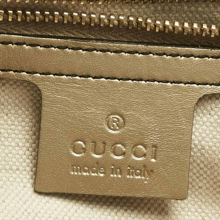 Pre Owned Gucci Pale Gold Guccissima Leather Large Emily Chain Shoulder Bag