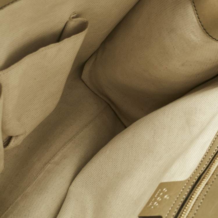 Pre Owned Gucci Pale Gold Guccissima Leather Large Emily Chain Shoulder Bag