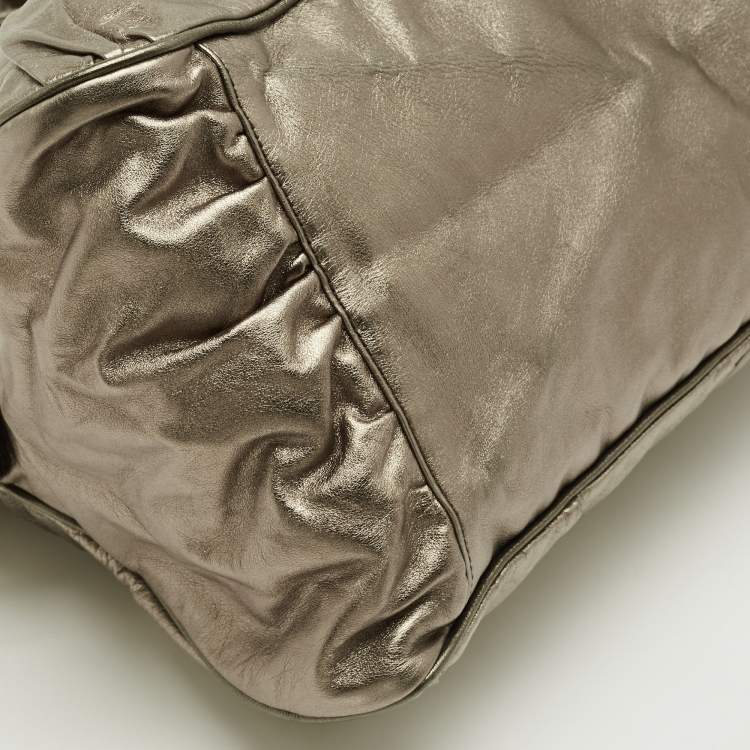 Pre Owned Gucci Metallic Leather Large Hysteria Satchel