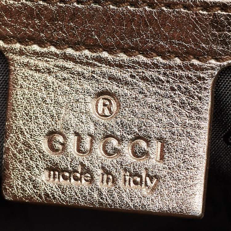 Pre Owned Gucci Metallic Leather Large Hysteria Satchel