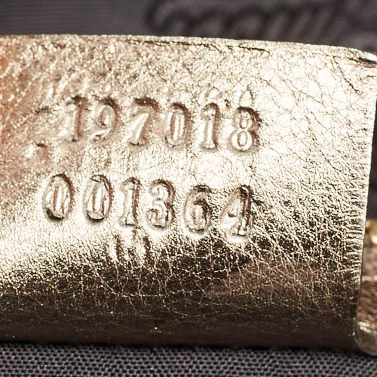 Pre Owned Gucci Metallic Leather Large Hysteria Satchel