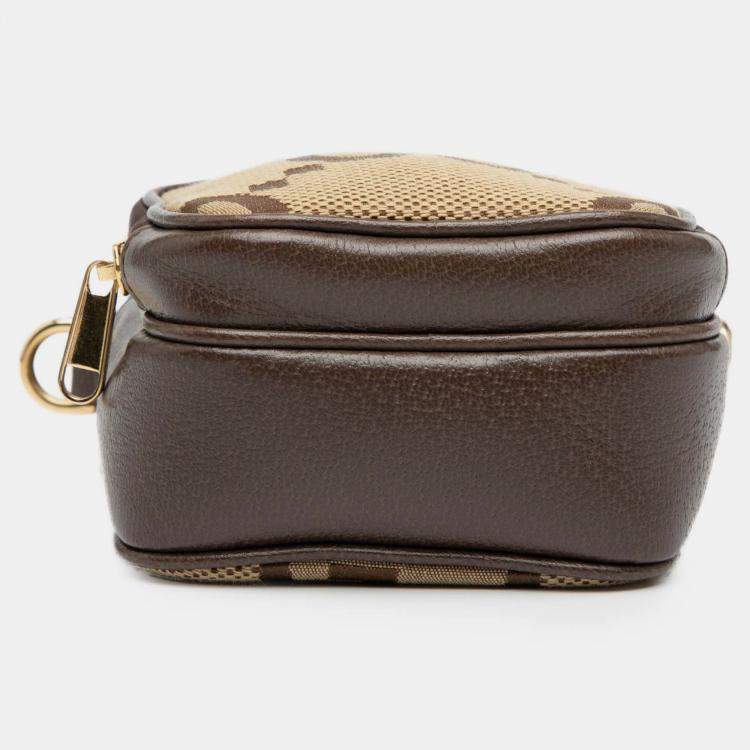 Pre Owned Gucci Jumbo GG Web Micro Canvas Top Handle Bag