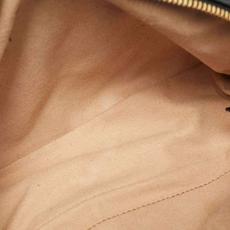 Pre Owned Gucci Black/Beige GG Canvas and Leather Small GG Marmont Camera Bag