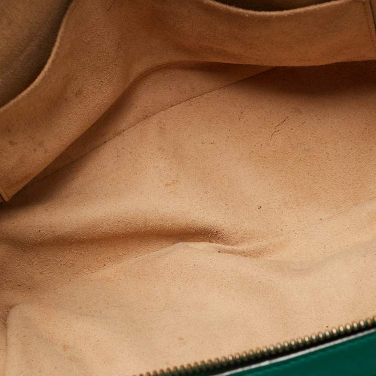 Pre Owned Gucci Green Matelasse Leather GG Marmont Camera Top Handle Bag