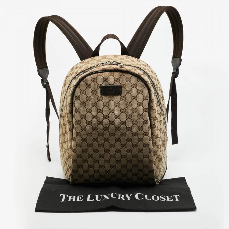 Pre Owned Gucci Beige/Brown GG Canvas Backpack