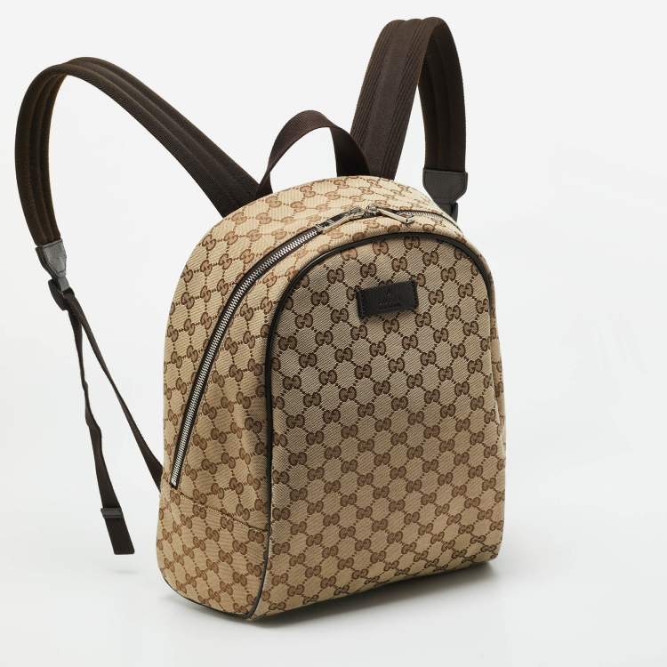 Pre Owned Gucci Beige/Brown GG Canvas Backpack