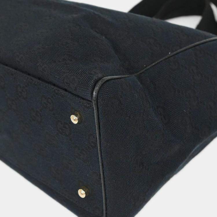 Pre Owned Gucci Black GG Tote Bag