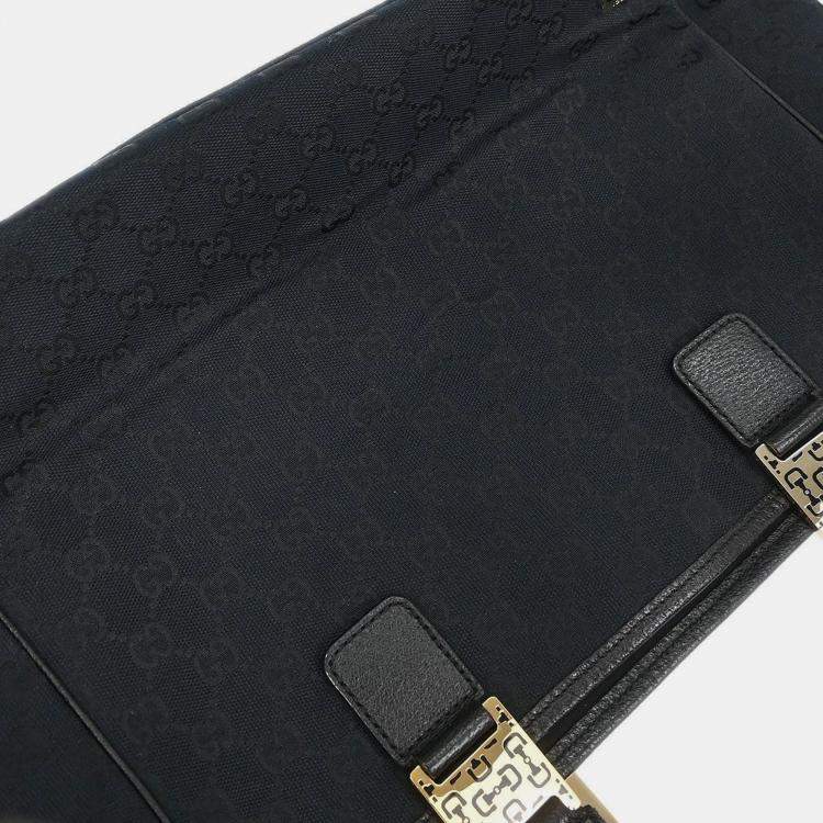 Pre Owned Gucci Black GG Tote Bag