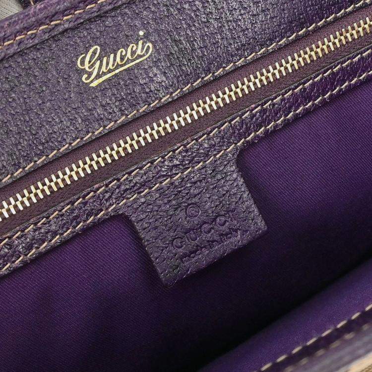 Pre Owned Gucci Brown Beige Jackie Tote Bag