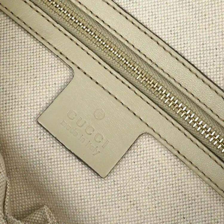 Pre Owned Gucci Beige Heart Bit GG 2way Tote Bag