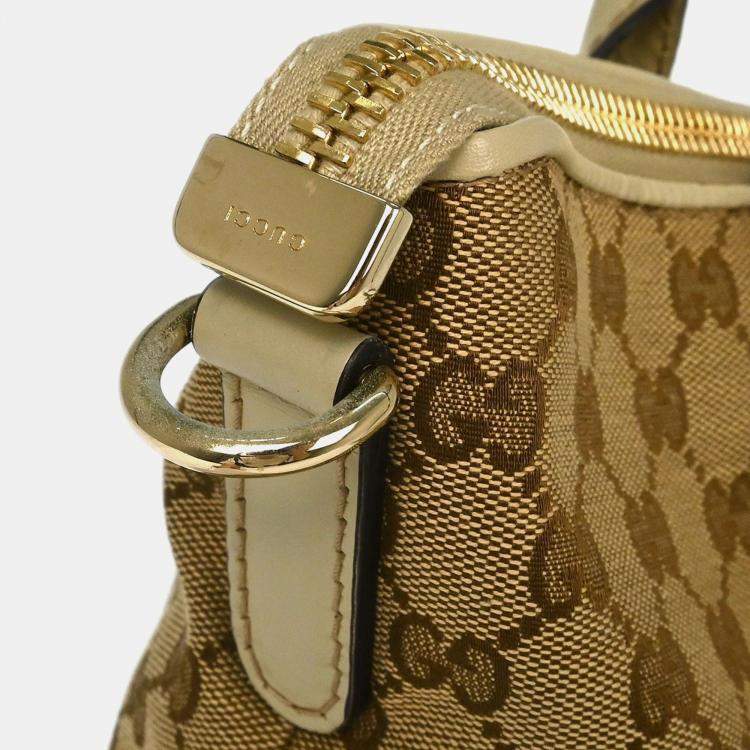 Pre Owned Gucci Beige Heart Bit GG 2way Tote Bag