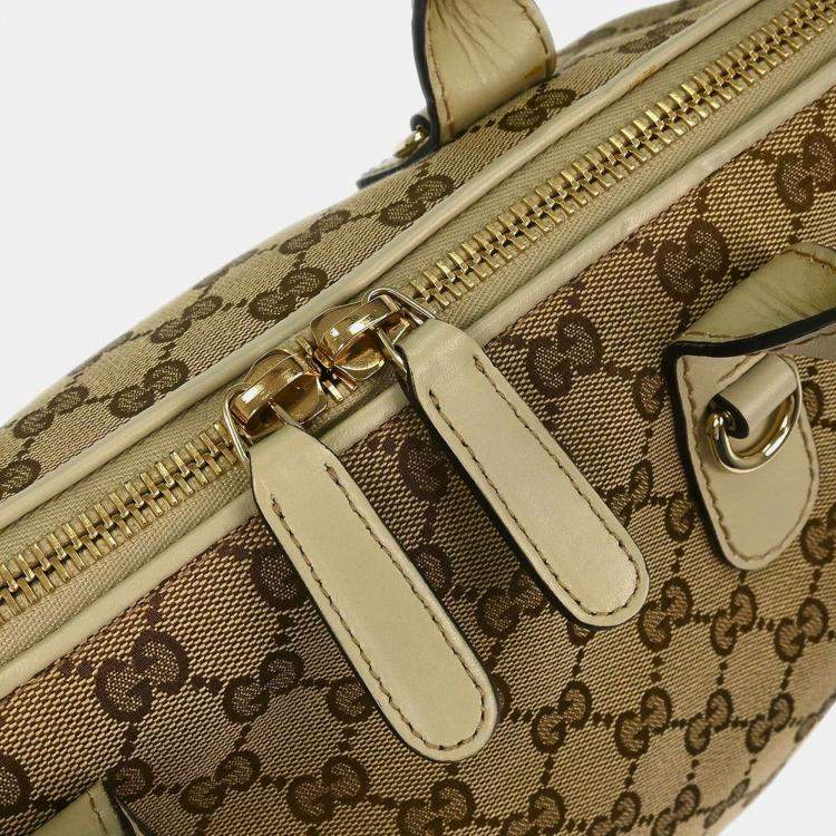 Pre Owned Gucci Beige Heart Bit GG 2way Tote Bag