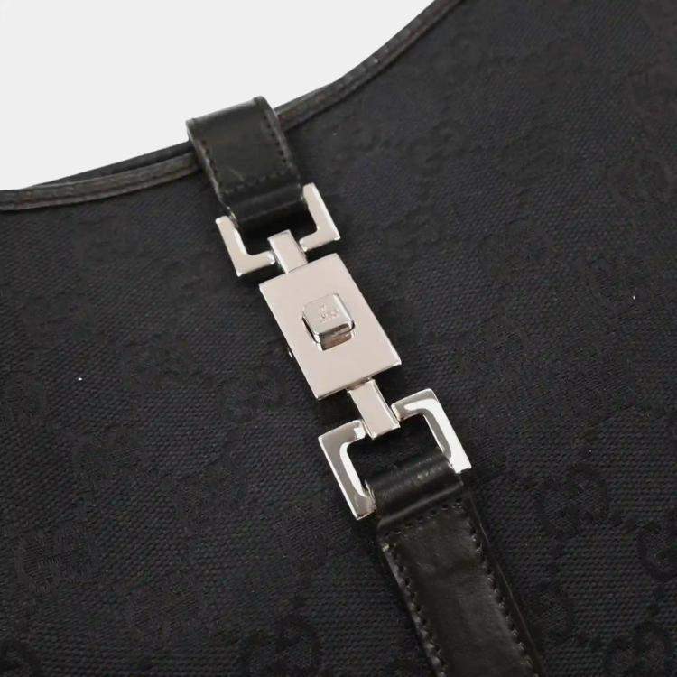 Pre Owned Gucci Black GG Jackie Handbag