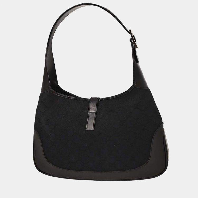 Pre Owned Gucci Black GG Jackie Handbag