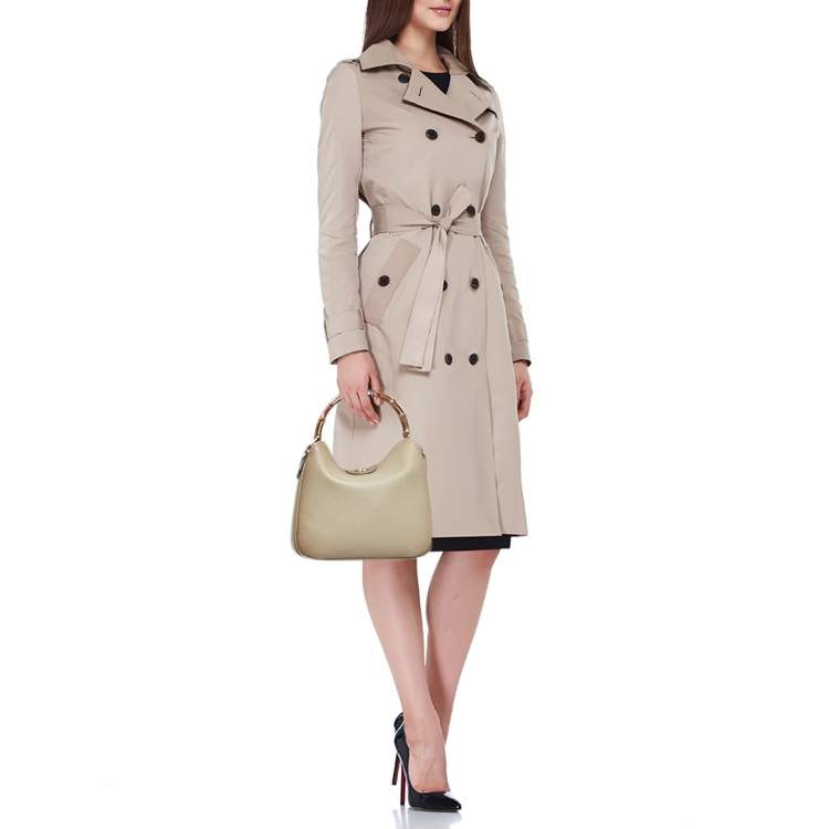 Pre Owned Gucci Beige Ombre Leather Small Diana Bucket Bag