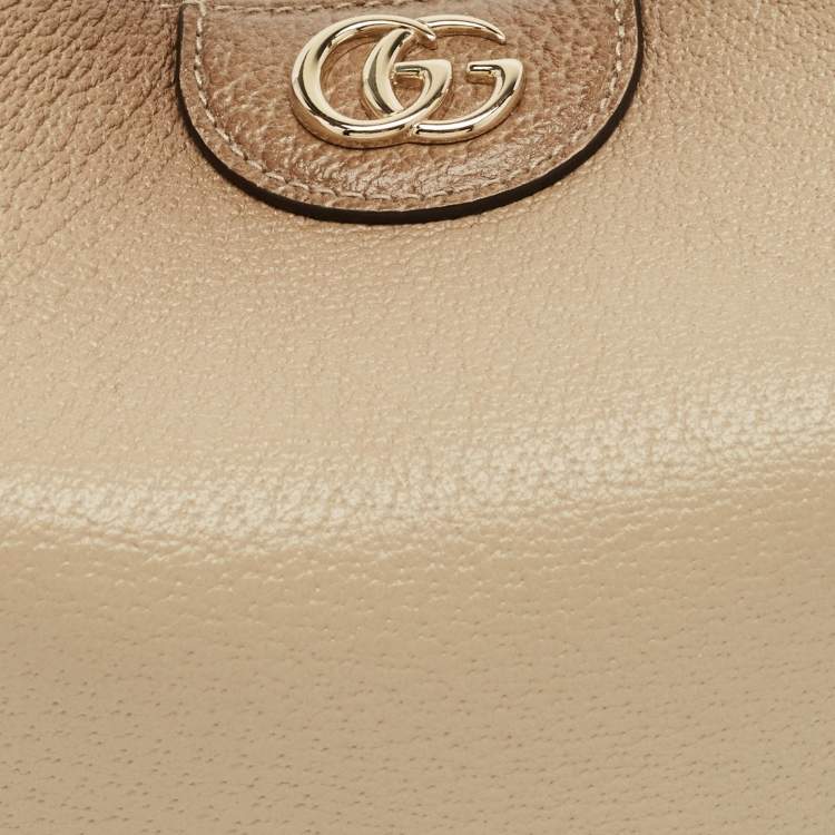 Pre Owned Gucci Beige Ombre Leather Small Diana Bucket Bag