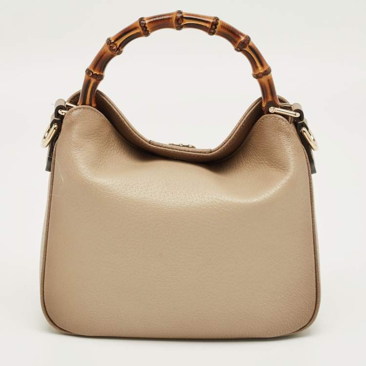 Pre Owned Gucci Beige Ombre Leather Small Diana Bucket Bag