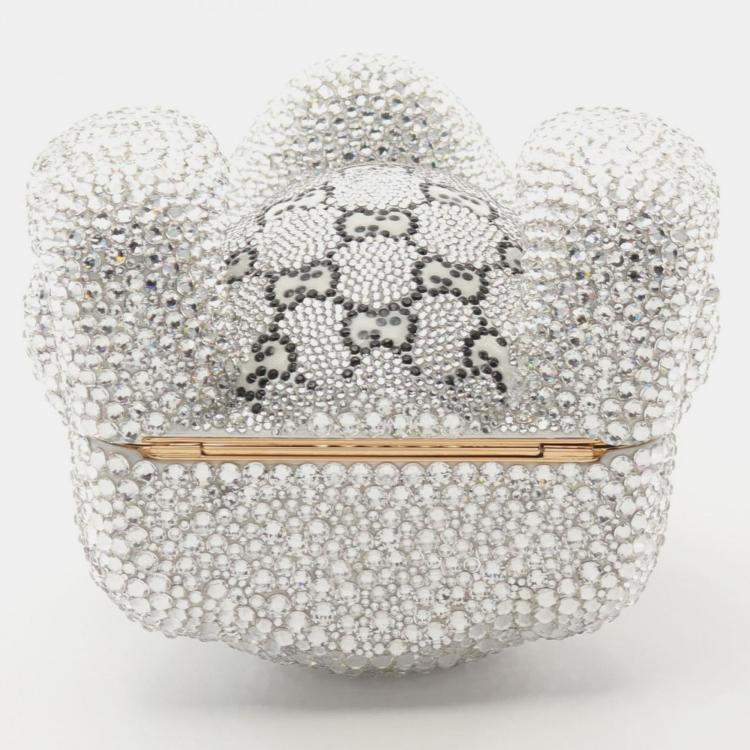 Pre Owned Gucci GG Teddy Bear Swarovski Clear Multicolor Shoulder Bag