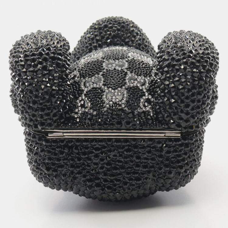Pre Owned Gucci GG Teddy Bear Swarovski Black Multicolor Shoulder Bag