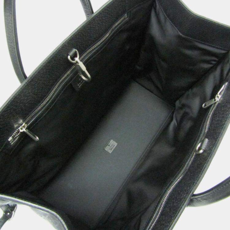 Pre Owned Gucci Off The Grid GG Nylon Canvas Leather Shoulder Bag Black