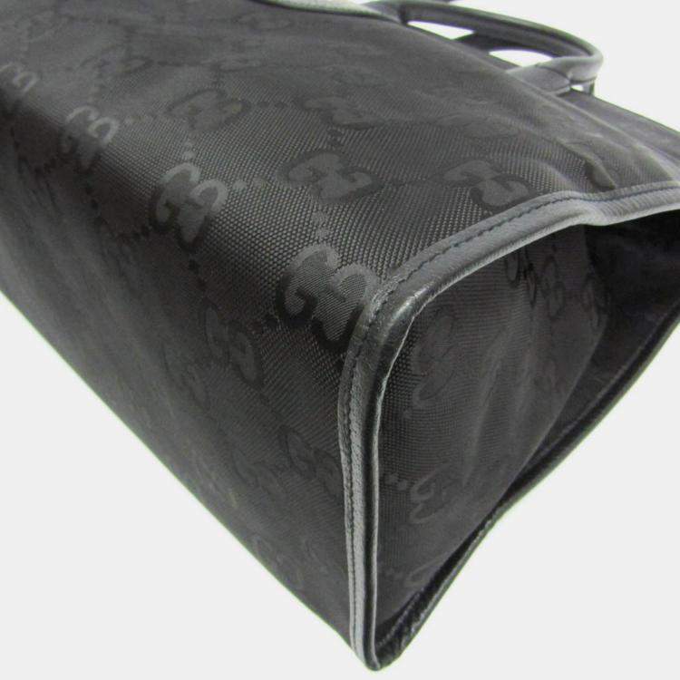 Pre Owned Gucci Off The Grid GG Nylon Canvas Leather Shoulder Bag Black