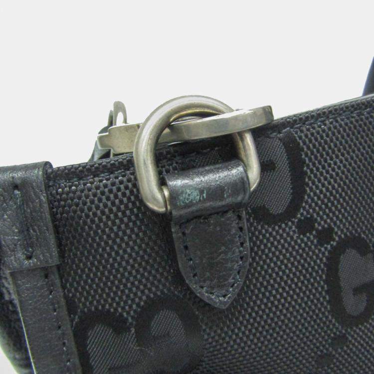 Pre Owned Gucci Off The Grid GG Nylon Canvas Leather Shoulder Bag Black