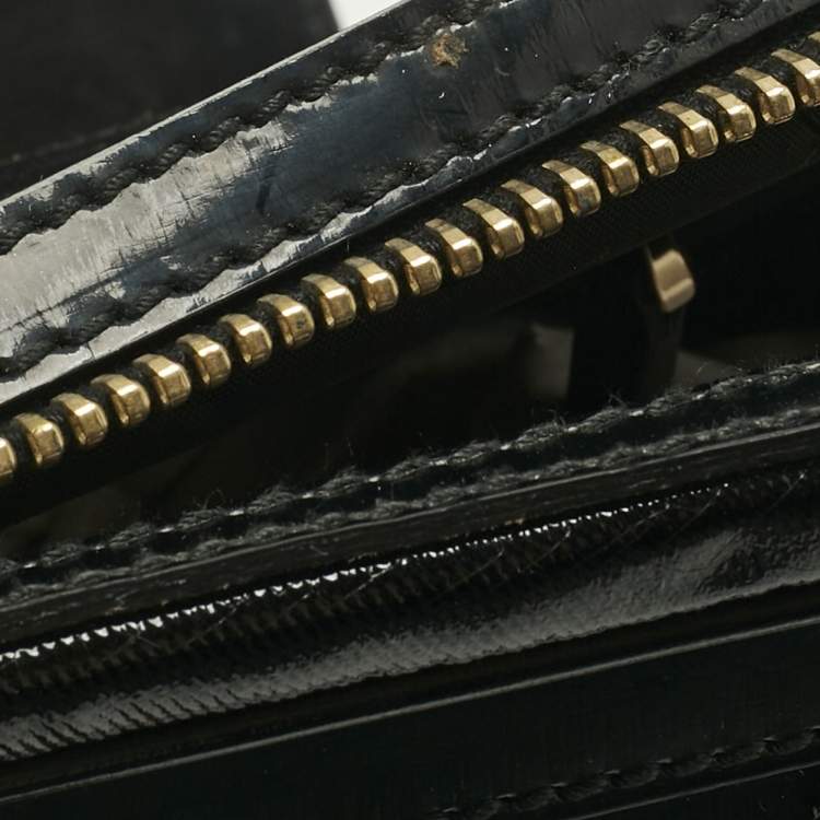 Pre Owned Gucci Black Coated Fabric and Leather Dialux Pop Bamboo Top Handle Bag