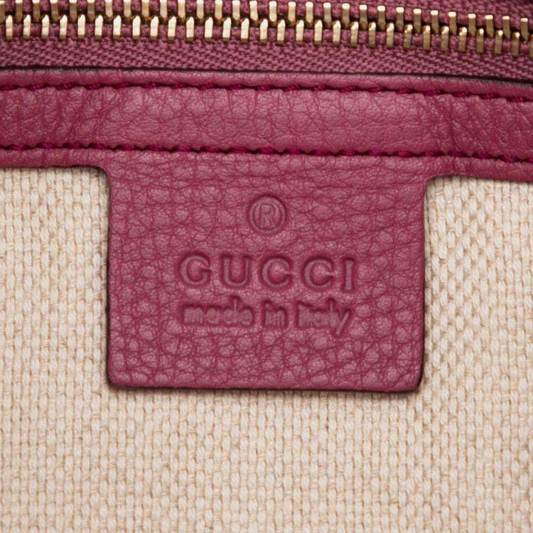 Pre Owned Gucci Pink Medium Leather Soho Chain Tote