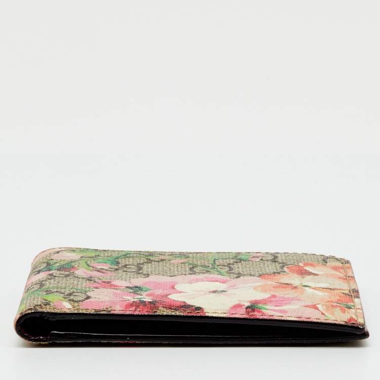 Pre Owned Gucci Multicolor GG Supreme Blooms Canvas Bifold Wallet