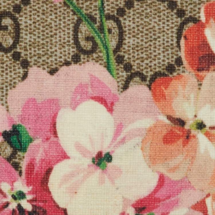 Pre Owned Gucci Multicolor GG Supreme Blooms Canvas Bifold Wallet